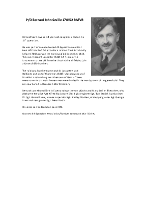 A preview of a PDF biography for Saville, Bernard John